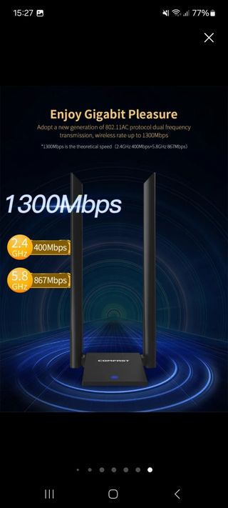 Adaptador WiFi COMFAST 1300Mbps