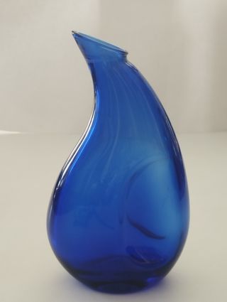 Jarra cristal azul vintage