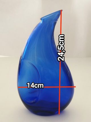 Jarra cristal azul vintage
