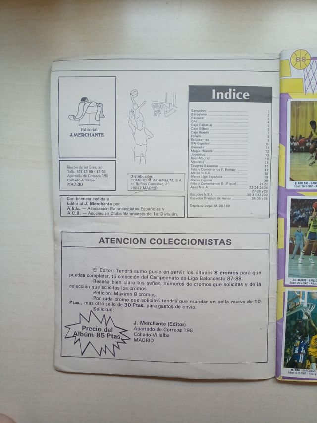 Album Baloncesto 87-88: NBA