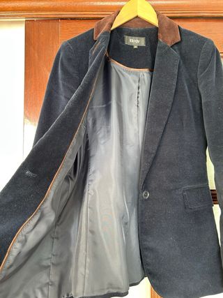 Chaqueta de ante azul marino - talla 38
