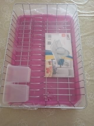 Scolapiatti ARTEX rosa e argento