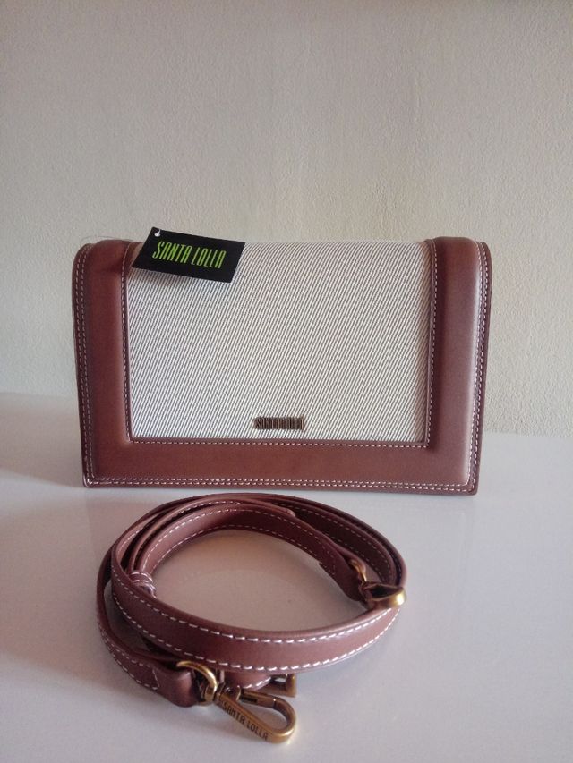 Bolso Santa Lolla beige y marrón