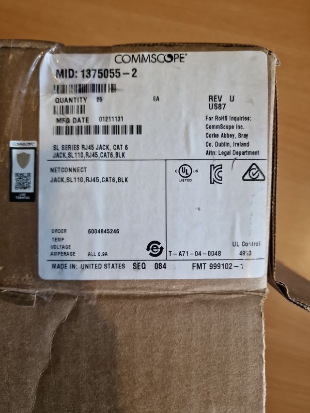 Lote 52 unidades Conector red Commscope RJ45 CAT6