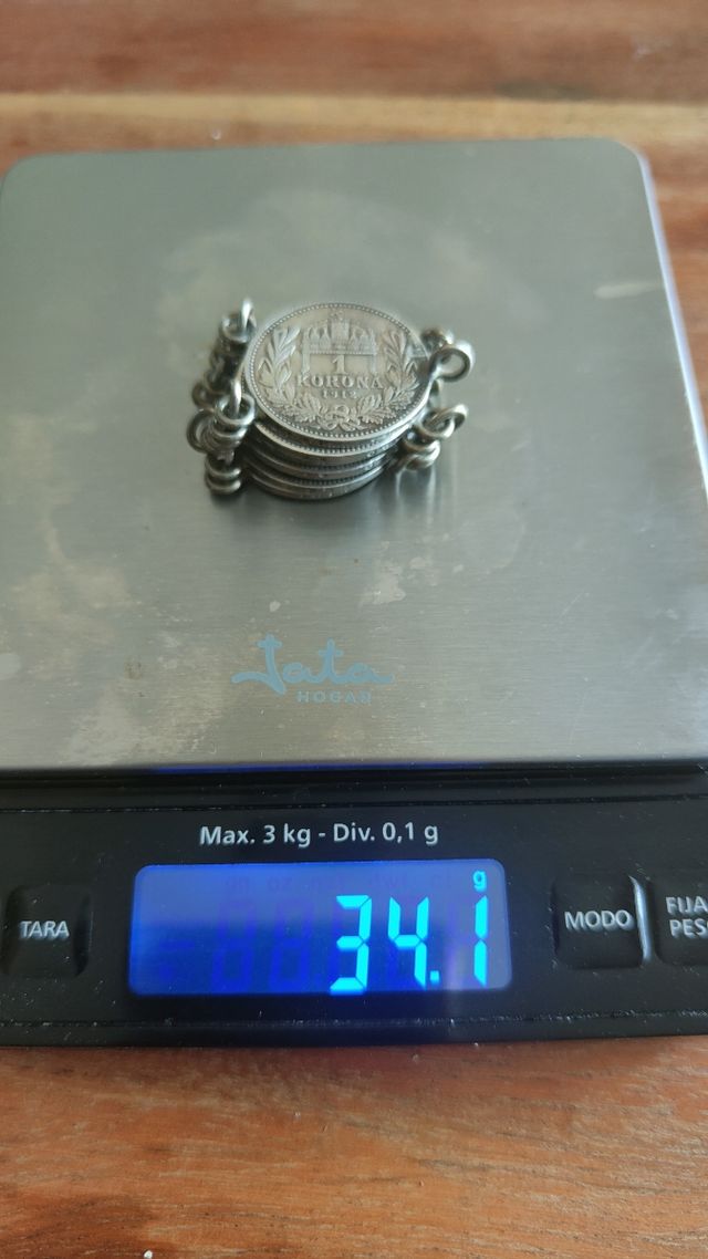 Pulsera monedas plata Imperio austrohúngaro