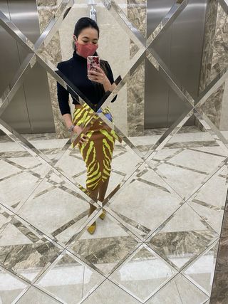 Falda larga del vendaje Lima Estampado de cebra Bodycon Midi