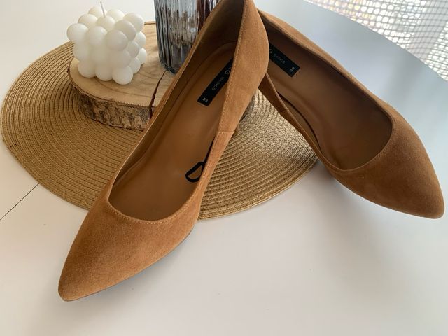 Zapatos ante marron Mango Talla 39
