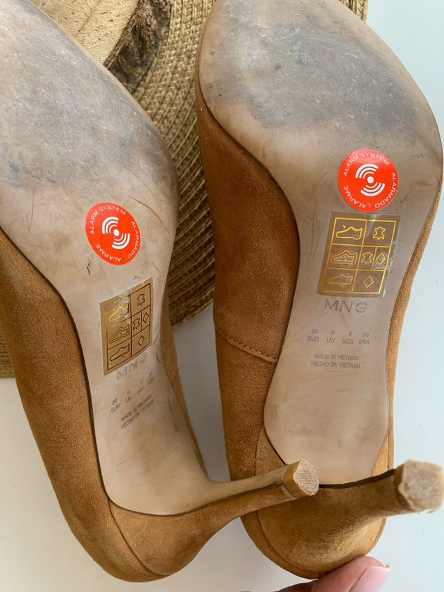 Zapatos ante marron Mango Talla 39