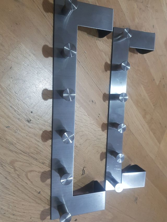 Perchero puerta metal - plata