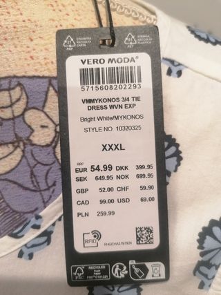 Vestido Vero Moda sin estrenar XXXL 