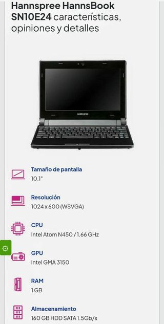 Notebook HANNSPREE model SN10E2