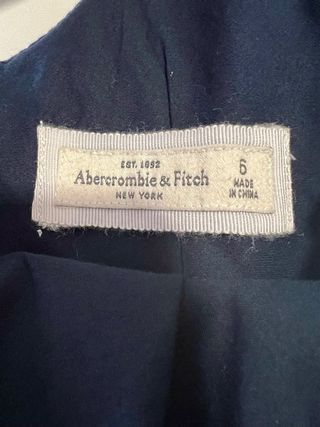 Vestido Abercrombie rayas azul marino y granate
