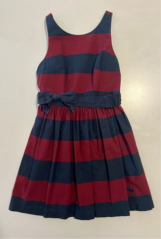 Vestido Abercrombie rayas azul marino y granate