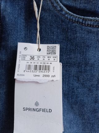 Vaqueros Springfield hombre talla 36 Slim.Sin usar