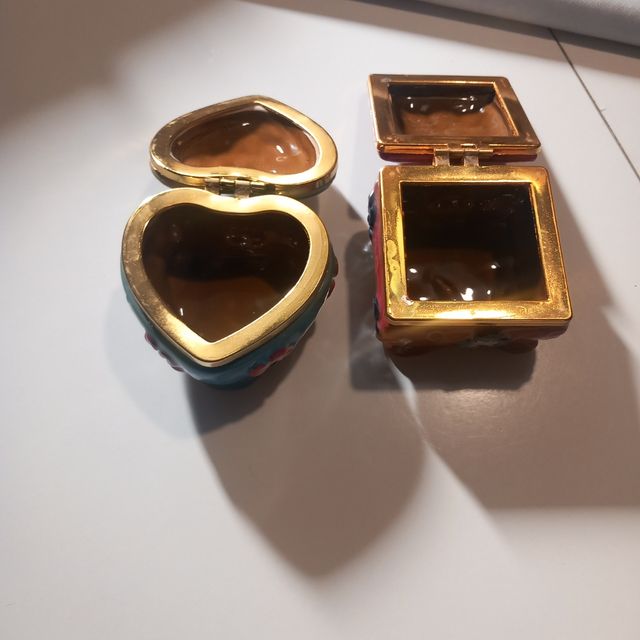 2 Portagioie smaltati vintage