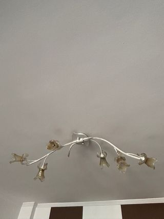 Lámpara vintage flores 6 luces