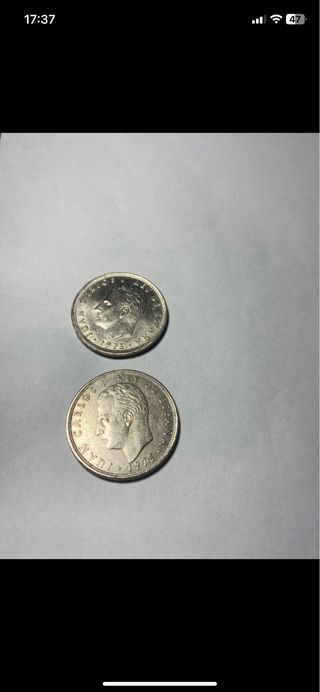 2 Monedas 25 Ptas España 1975