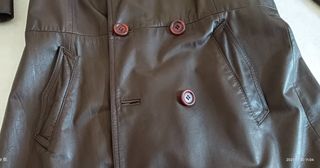 Cappotto trench pelle marrone uomo