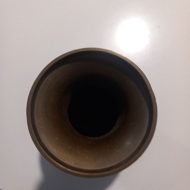 Vaso Ottone Smaltato Dipinto a Mano