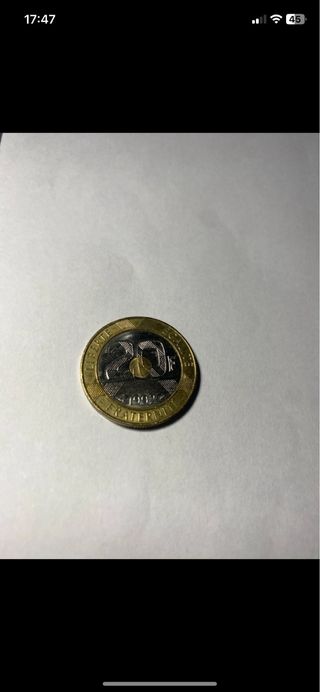 Moneda 20 Francos Franceses 1992