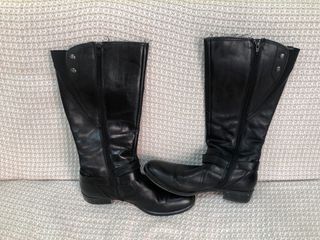 Botas altas negras piel