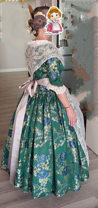 Traje Fallera: Verde, azul, gris