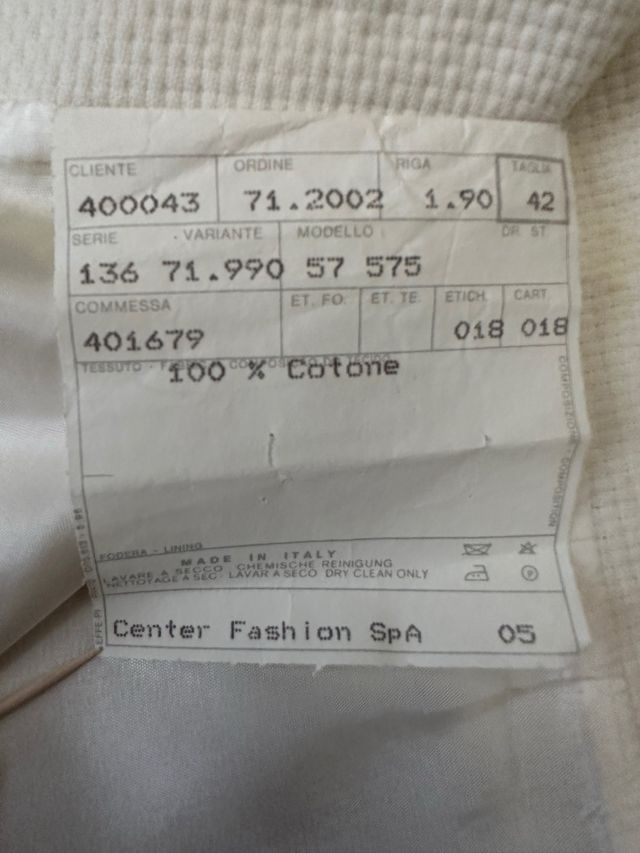 Burberry costume blazer con gonna tg.M. perla