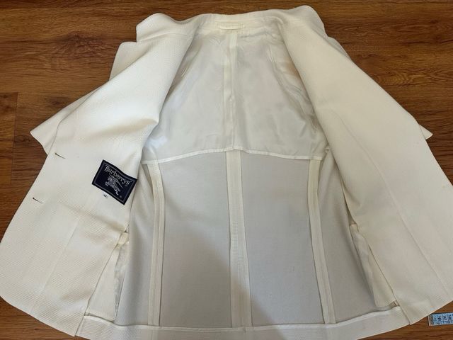 Burberry costume blazer con gonna tg.M. perla
