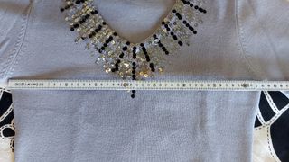Top vintage grigio paillettes