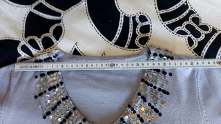 Top vintage grigio paillettes