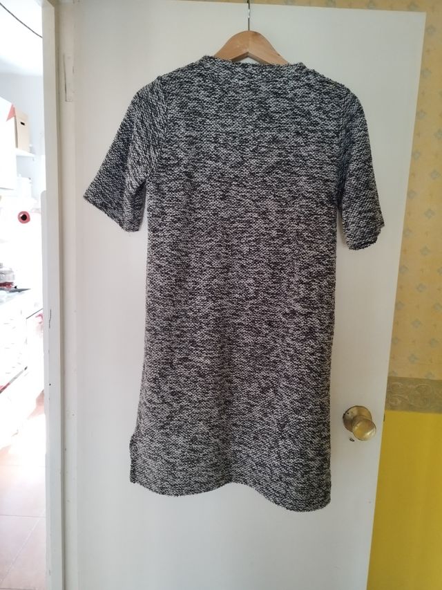 Vestido punto gris-negro