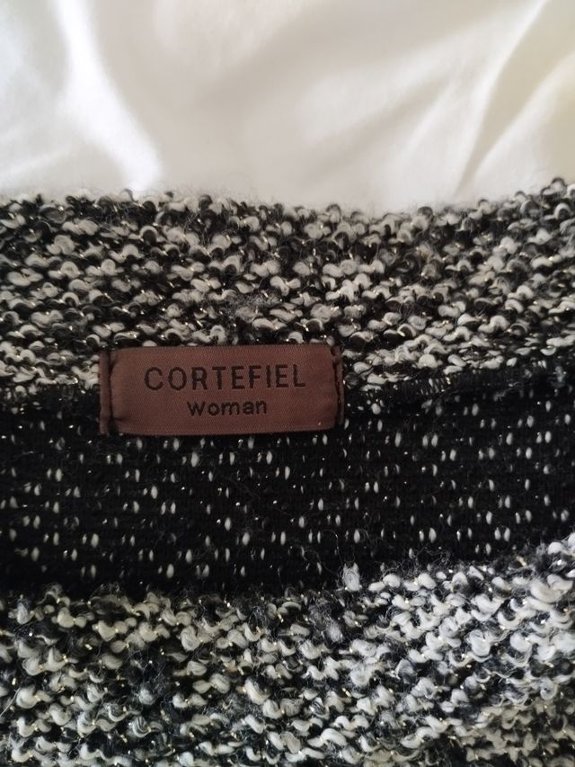 Vestido punto gris-negro