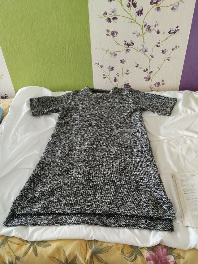 Vestido punto gris-negro