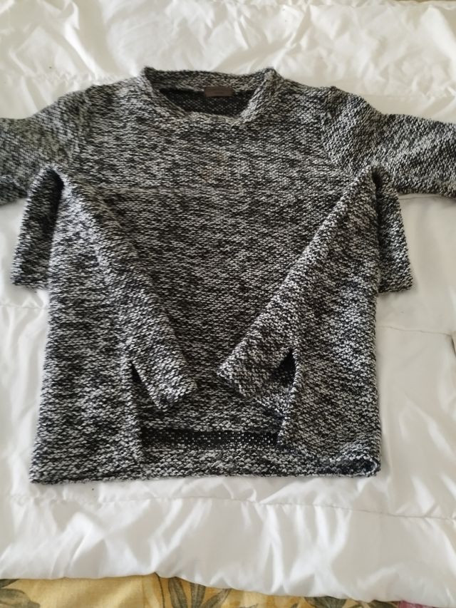 Vestido punto gris-negro