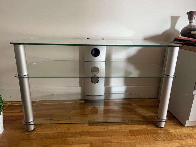 Mesa TV cristal - Soporte TV 90x40x53 alto