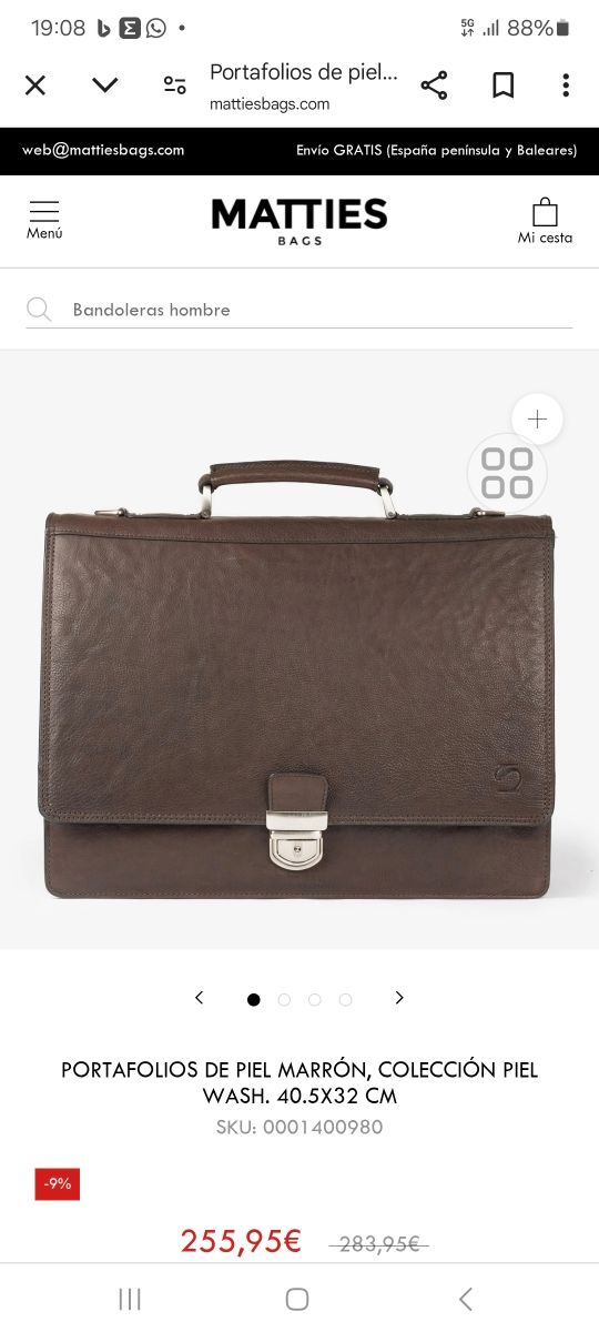 Maletin piel marca matties pvp 250€