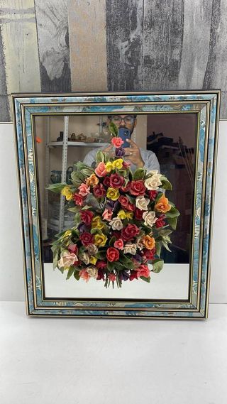 CUADRO DE FLORES EN RELIEVE 