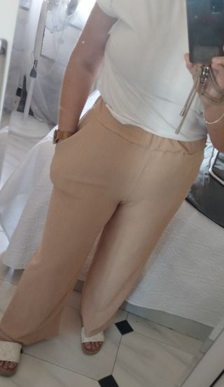 Pantalón de verano anchos Beige