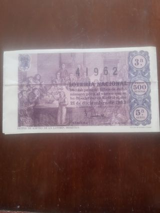 Décimo Lotería Navidad 1963