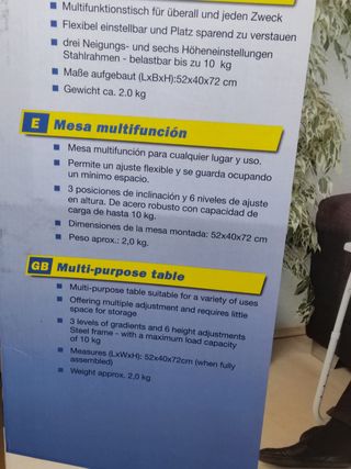 Mesa multifunción