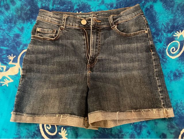 Pantalones vaqueros cortos shorts niña talla 12/13