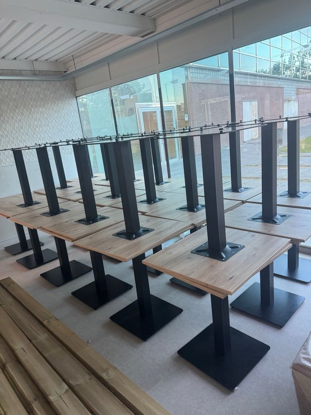 Mesas para hosteleria efecto madera