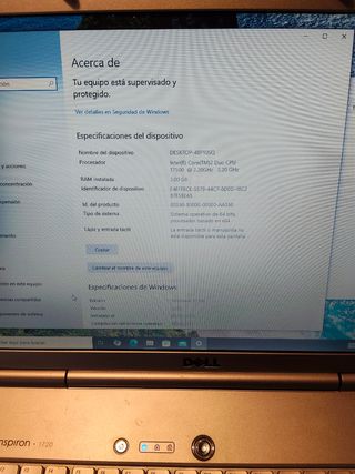 Ordenador portátil Dell inspiron 1720