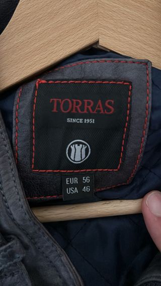 Cazadora piel azul-gris