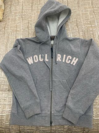 Felpa Woolrich Grigia con Cappuccio
