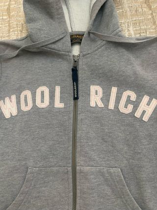 Felpa Woolrich Grigia con Cappuccio