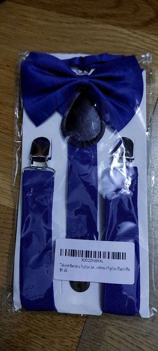 Tirantes y pajarita azul niño