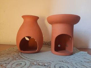 2 Portacandele Terracotta