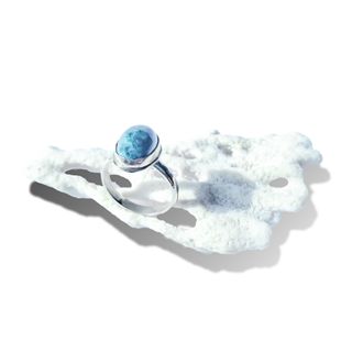 Anillo con Piedra Crisocola Hecho a Mano