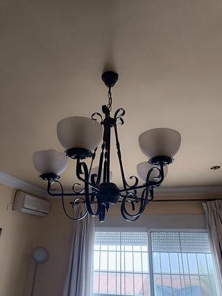 Lámpara comedor de forja 5 luces